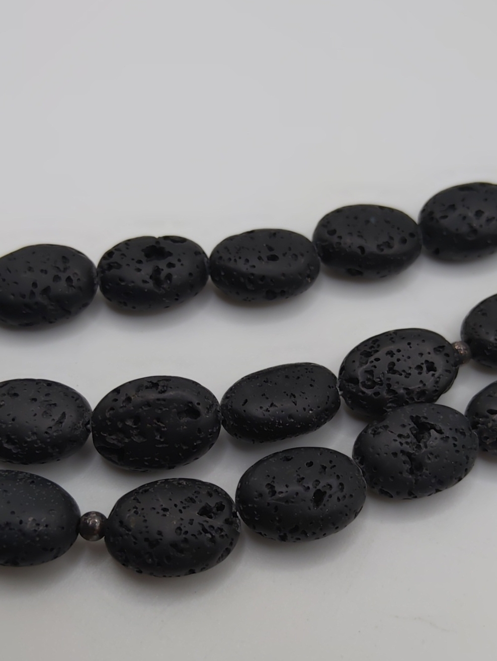 Silpada Hammered Silver Clasp Lava Rock Beaded Bracelet 925 - Picture 4 of 8